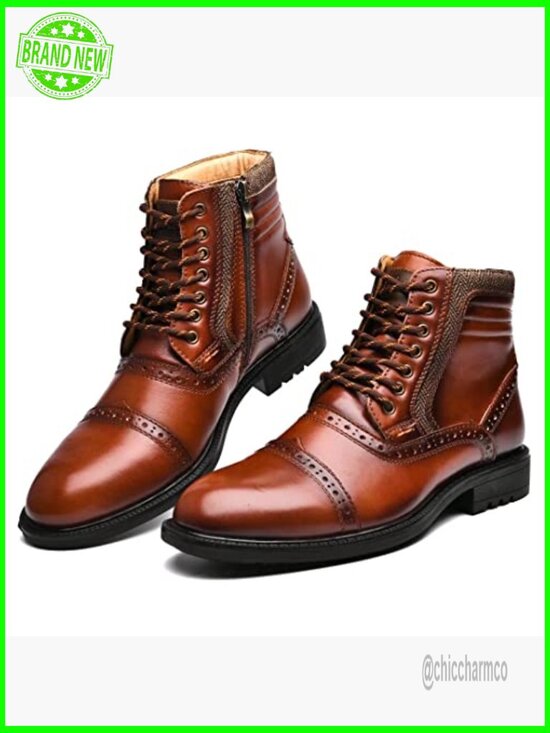 Mens Leather Chelsea Boots with Zipper Ankle Boots Chukka main image 6